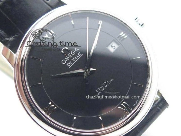 0719 De Ville MK 1:1 Best Edition SS Black Dial On Black Leather Strap A Unisex 8261
